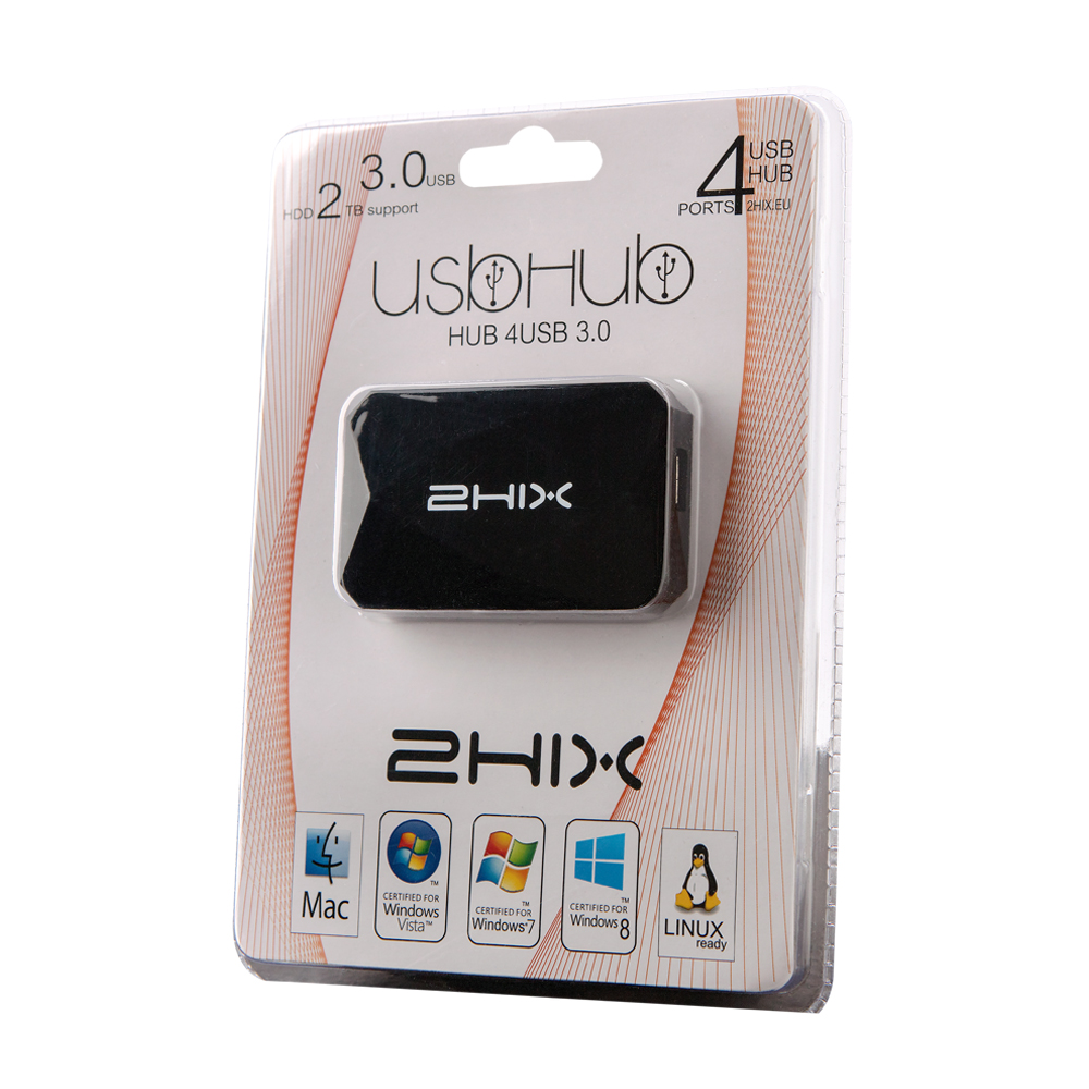 HUB USB 4*PORTAS USB 3.0 C/ALIMENTAÇÃO - 2HIX - PRETO - LIMIFIELD