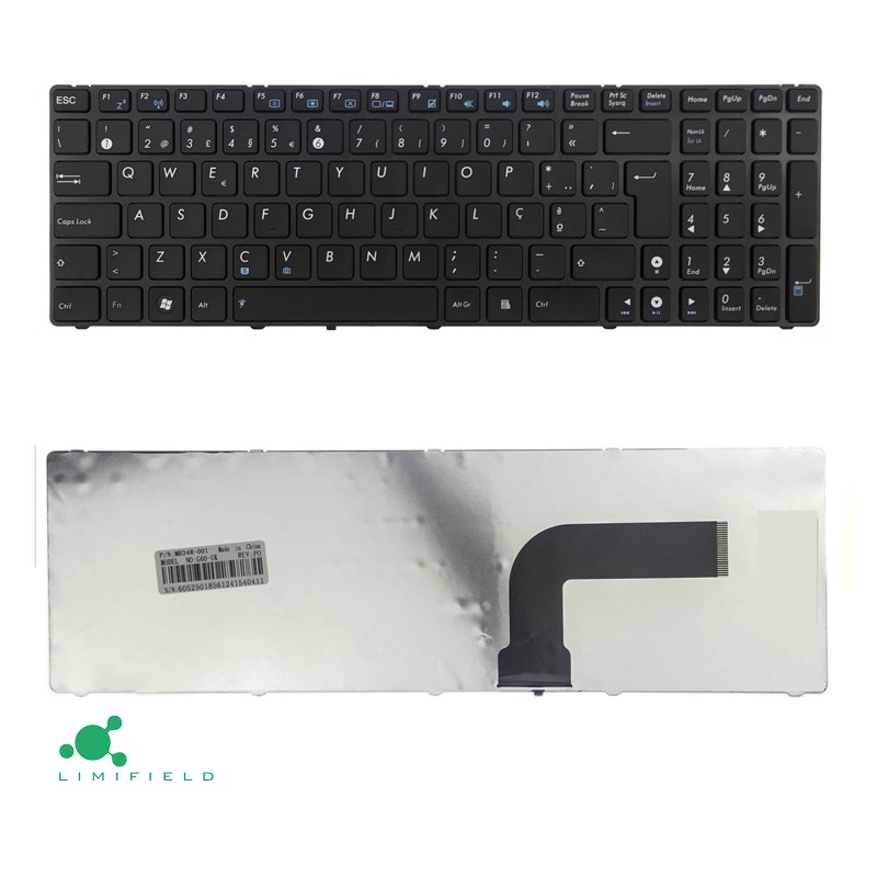 Teclado Portatil Asus G51/G60/G72/G73/N61/N71/K52/X54/K53 Com Frame - LIMIFIELD