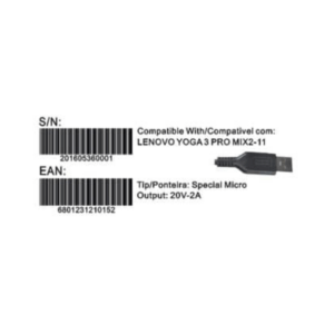 Transformador Compativel 2HIX Lenovo Yoga 3 20V 2A Special Micro