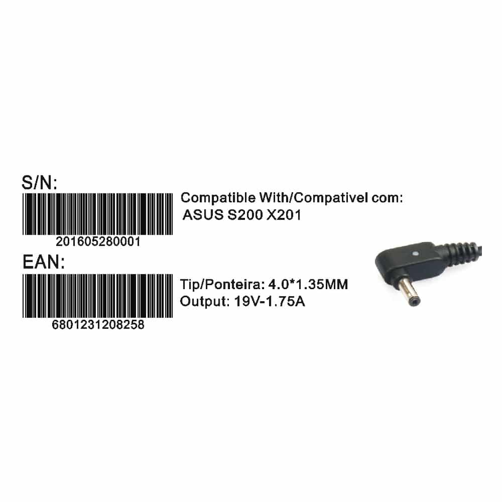 Transformador Compativel 2HIX Asus S200 X201 19V 1.75A 4.0*1.35 - Image 2