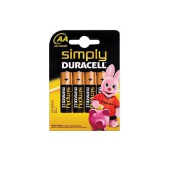 Pilha 1.5V AA Duracell Pack 4 Uni