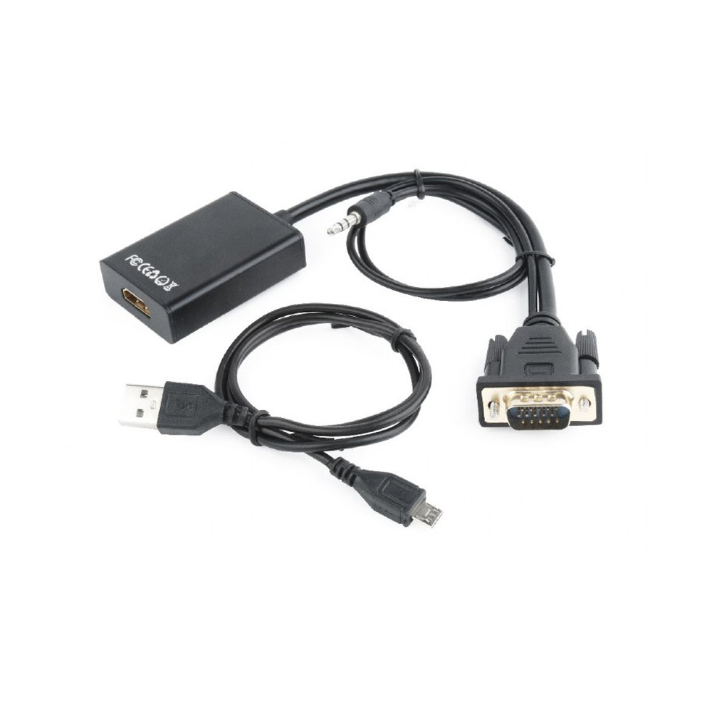 Adaptador Vga para HDMI 15Cm Com Jack Som