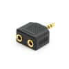 Adaptador 3.5mm p/ 2saidas para som Preto