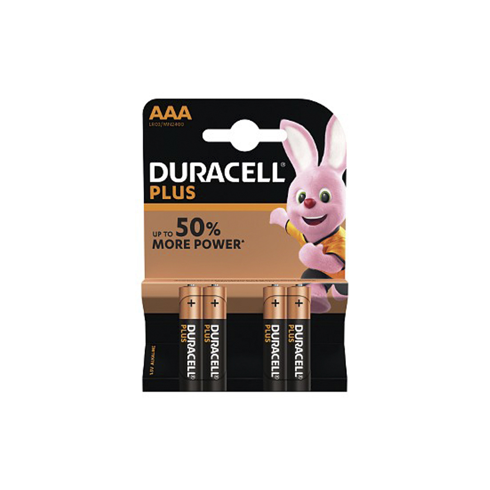 Pilha Duracell Plus AAA PAck 3+1Unidades