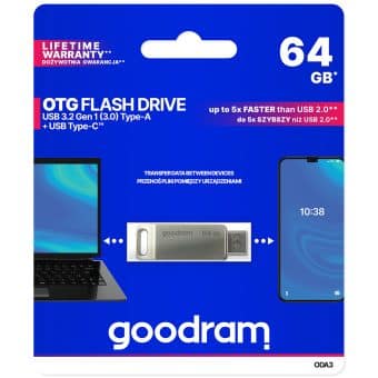 Pen Drive Goodram 64Gb ODA3 Usb 3.0 e Type C Metal