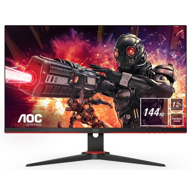 Monitor Gaming Aoc 24 IPS Preto Led 1ms 144Hz Vga HDMI DP C Colunas 2