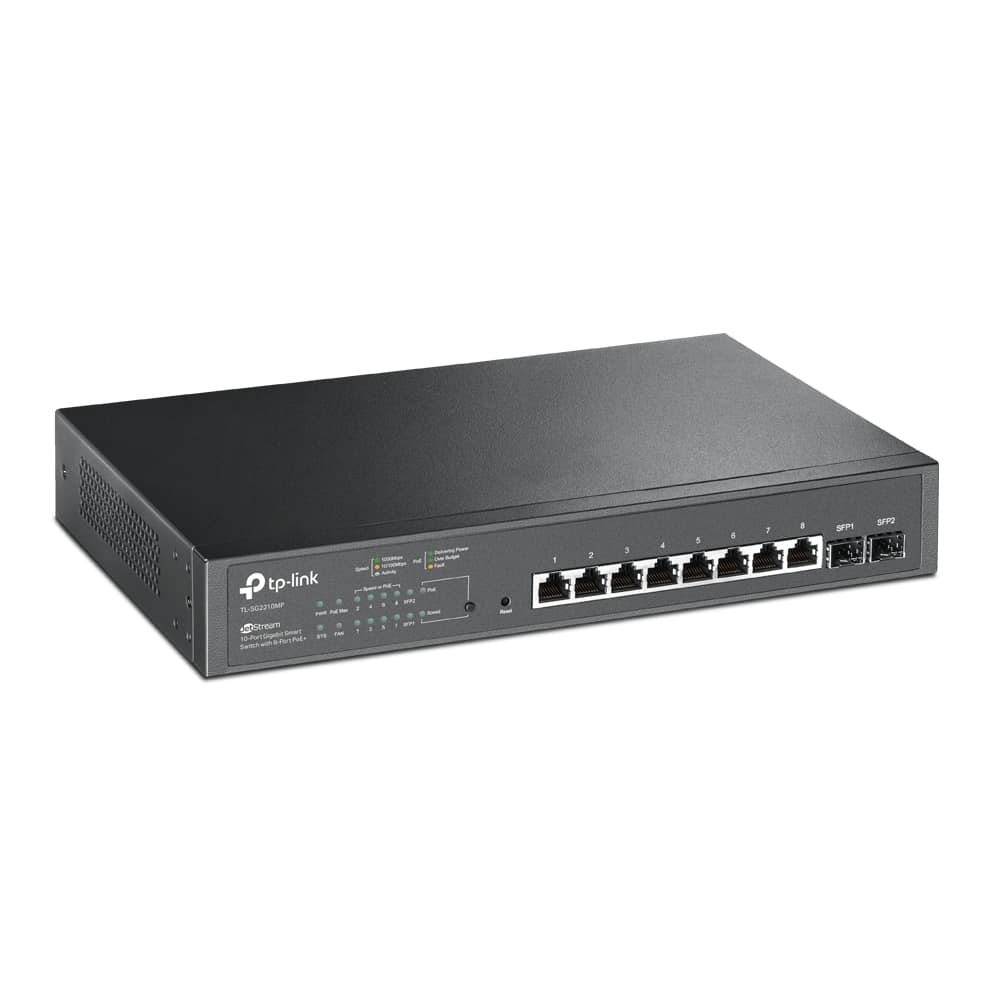 SWITCH TP-LINK TL-SG2210MP JETSTREAM 10-PORTAS GIGABIT SMART SWITCH C 8-PORTAS POE+