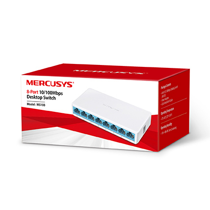 Switch Rede MERCUSYS 8Portas 10 100Mbps 1
