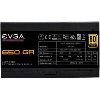 Fonte Alimentação EVGA CQ 650W 80 Plus Gold