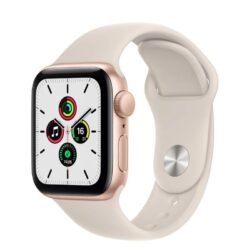Apple Watch SE GPS 40 mm Caixa de Aluminio Ouro Correia Desportiva Branco Estrela