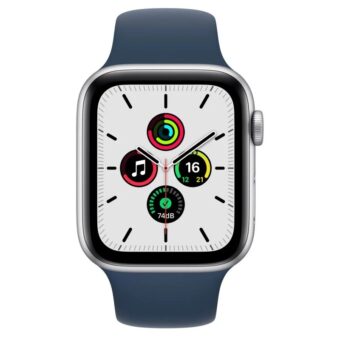 Apple Watch SE GPS 44 mm Caixa de Aluminio Prata Correia Deportiva Azul Abismo 1