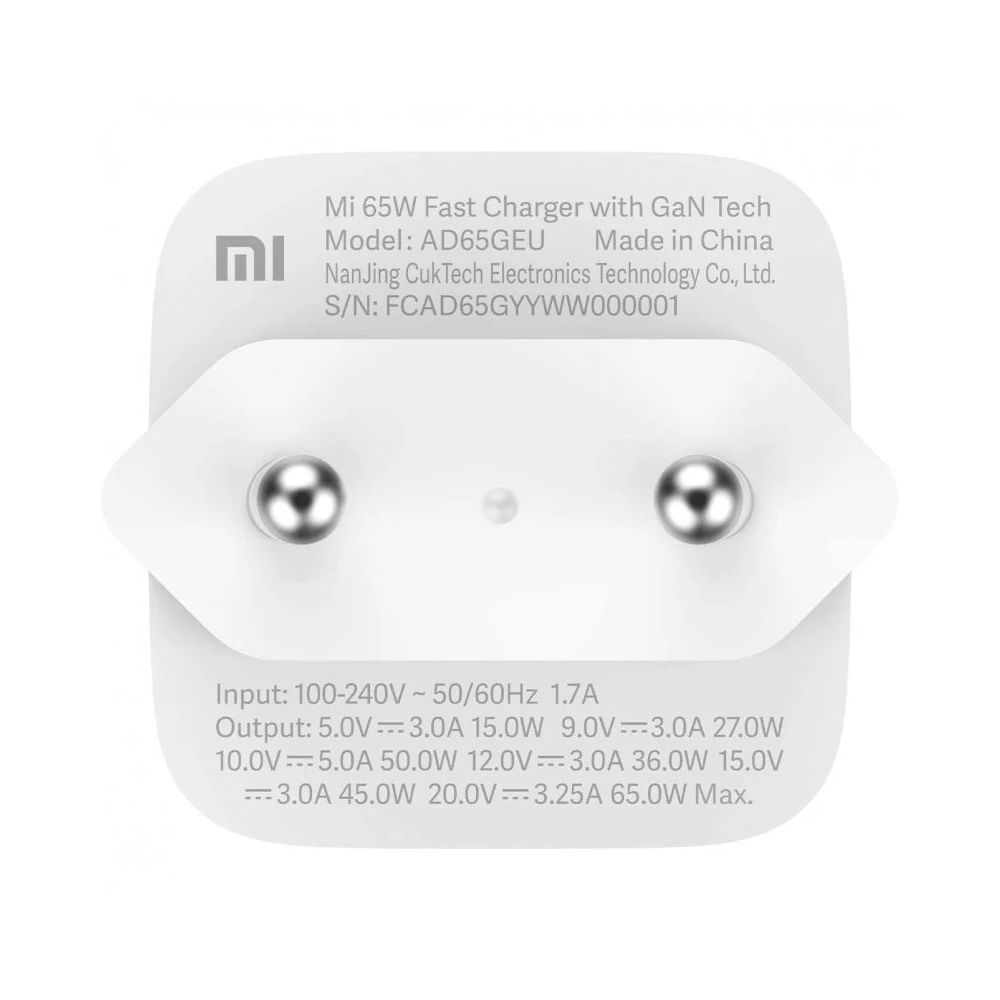 Carregador de Parede Xiaomi Mi 65W Fast Charger with GaN Tech 1xType-C/ 1xUSB A 65W - Image 5