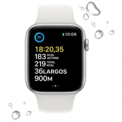 Apple Watch SE GPS Celular 44mm Caixa de Alumínio em Prateado Correia Desportiva Branco 2