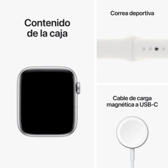 Apple Watch SE GPS Celular 44mm Caixa de Alumínio em Prateado Correia Desportiva Branco 4
