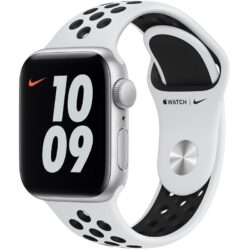 Apple Watch SE Nike GPS 40 mm Caixa de Alumínio em Prateado Correia Desportiva Nike Preto Platino