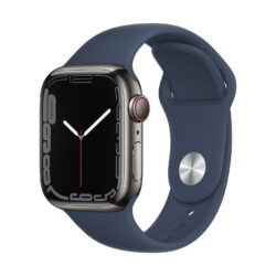 Apple Watch Series 7 GPS Celular 41 mm Caixa de Aço Grafite Correia desportiva Azul abismo