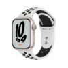 Apple Watch Series 7 Nike GPS 41 mm Caixa de Alumínio em Branco Estrela Correia Desportiva Nike Preto Platino