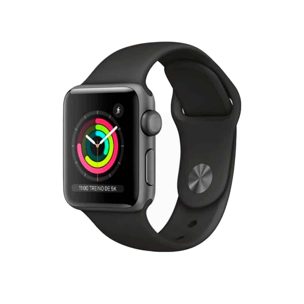 Apple Watch Series 3 GPS 42mm Caixa de Alumínio em Cinza Espacial Correia Desportiva Preta