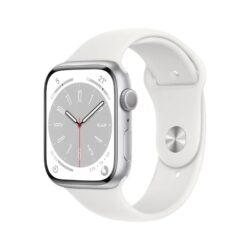 Apple Watch Series 8 GPS 45mm Caixa de Alumínio Prateado Correia Desportiva Branca