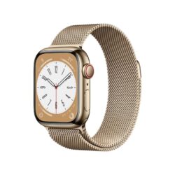 Apple Watch Series 8 GPS Celular 41mm Caixa de Aço Inoxidável Dourado Correia Milanesa Loop Dourada