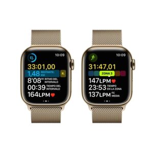 Apple Watch Series 8 GPS Celular 41mm Caixa de Aço Inoxidável Dourado Correia Milanesa Loop Dourada