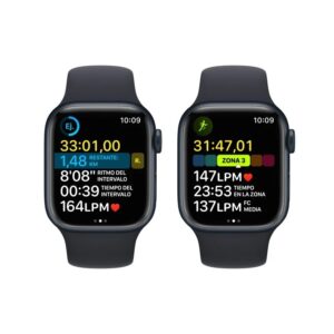 Apple Watch Series 8 GPS Celular 41mm Caixa de Alumínio em Preto MeiaNoite Correia Desportiva Preto MeiaNoite