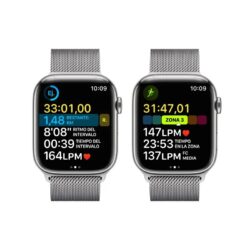 Apple Watch Series 8 GPS Celular 45mm Caixa de Aço Inoxidable Prateado Correia Milanesa Loop Prateada