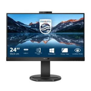 Monitor Professional Philips 243B9H 23.8 Full HD Webcam Multimédia Preto