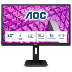 Monitor Profissional AOC 22P1D 21.5 Full HD Multimedia Preto