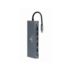 Adaptador Type-C 8IN1 HUB3.0 4K Hdmi DP VGA Audio Leitor de Cartões USB Type-C Lan