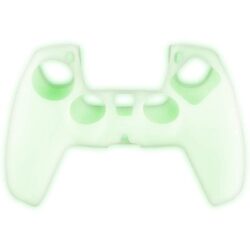 Capa em Silicone + Grips FR-TEC Custom Kit Glow in the Dark para Comando PS5 Verde