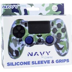 Capa em Silicone + Grips FR-TEC Navy Camo para Comando PS4 Azul