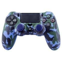 Capa em Silicone + Grips FR-TEC Navy Camo para Comando PS4 Azul