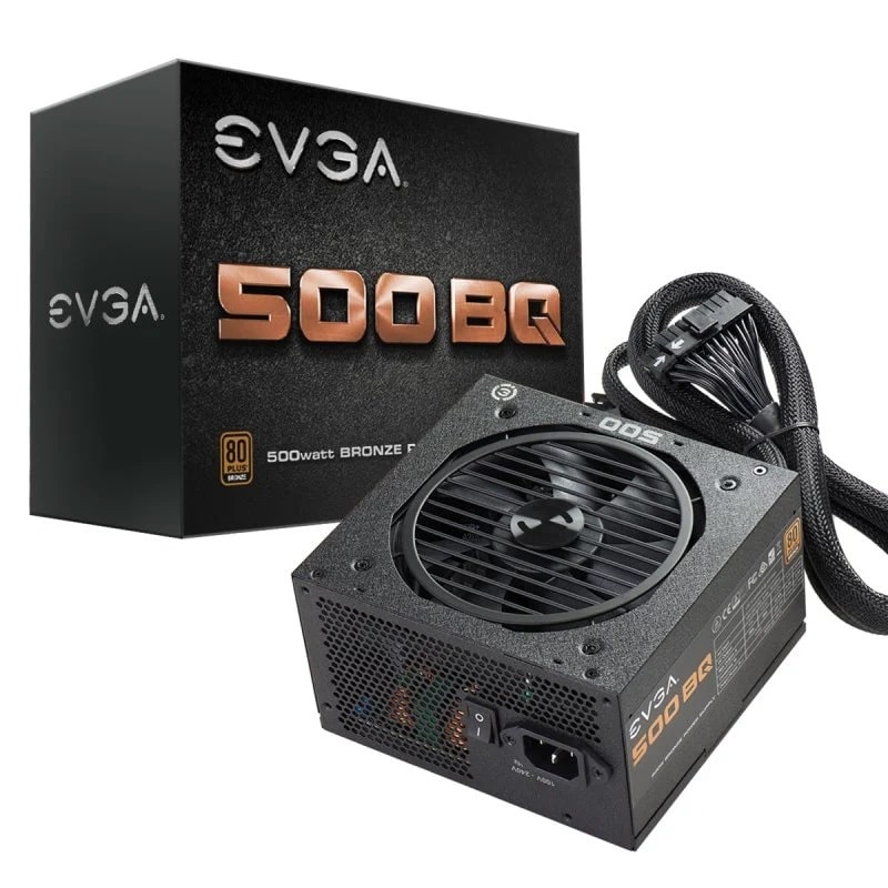 Fonte Alimentação EVGA 500 BQ 500W Ventoinha 12cm 80 Plus Bronze