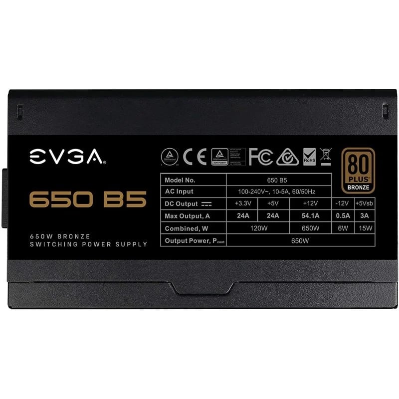 Fonte Alimentação EVGA 650 B5 650W Ventoinha 13cm 80 Plus Bronze
