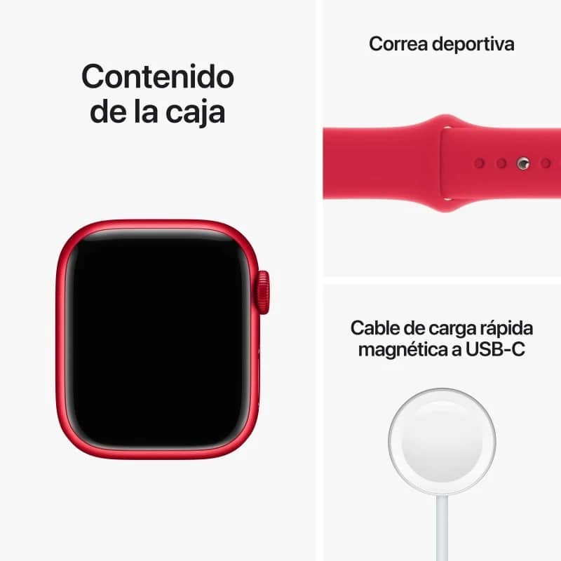 Apple Watch Series 8 GPS 41mm Caixa de Alumínio Vermelha Correia Desportiva Vermelha