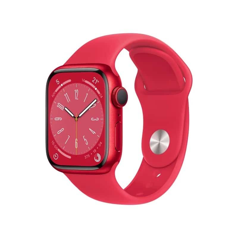 Apple Watch Series 8 GPS 41mm Caixa de Alumínio Vermelha Correia Desportiva Vermelha
