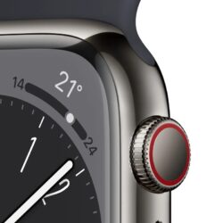 Apple Watch Series 8 GPS Celular 41mm Caixa em Aço Inoxidável Cinza Correia Desportiva Preta