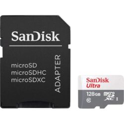 Micro SD SanDisk Ultra 128GB microSD XC com Adaptador Classe 10 80MBs