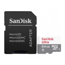 Micro SD SanDisk Ultra 64GB microSD XC com Adaptador Clase 10 100MBs