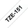 Fita Compatível Brother TZe151 Laminada Texto Preto em Fundo Transparente 24mm x 8 metros