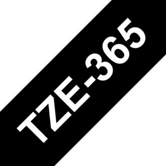 Fita Compatível Brother TZe365 Laminada Texto Branco em Fundo Preto 36mm x 8 metros