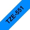 Fita Compatível Brother TZe551 Laminada Texto Preto em Fundo Azul 24mm x 8 metros