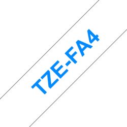 Fita Compatível Brother TZeFA4 Têxtil Texto Azul em Fundo Branco 18mm x 3 metros