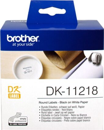 Rolo Etiquetas Original Brother DK11218 24 mm de Diâmetro 1000 Unidades pré Cortadas