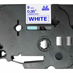 Fita Compatível Brother TZe223 Laminada Texto azul sobre fundo branco - 9mm x 8 metros