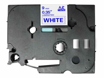 Fita Compatível Brother TZe223 Laminada Texto azul sobre fundo branco - 9mm x 8 metros