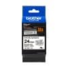 Fita Original Brother TZeS251 Laminada Super Adesiva Texto Preto em fundo Branco 24mm x 8 metros