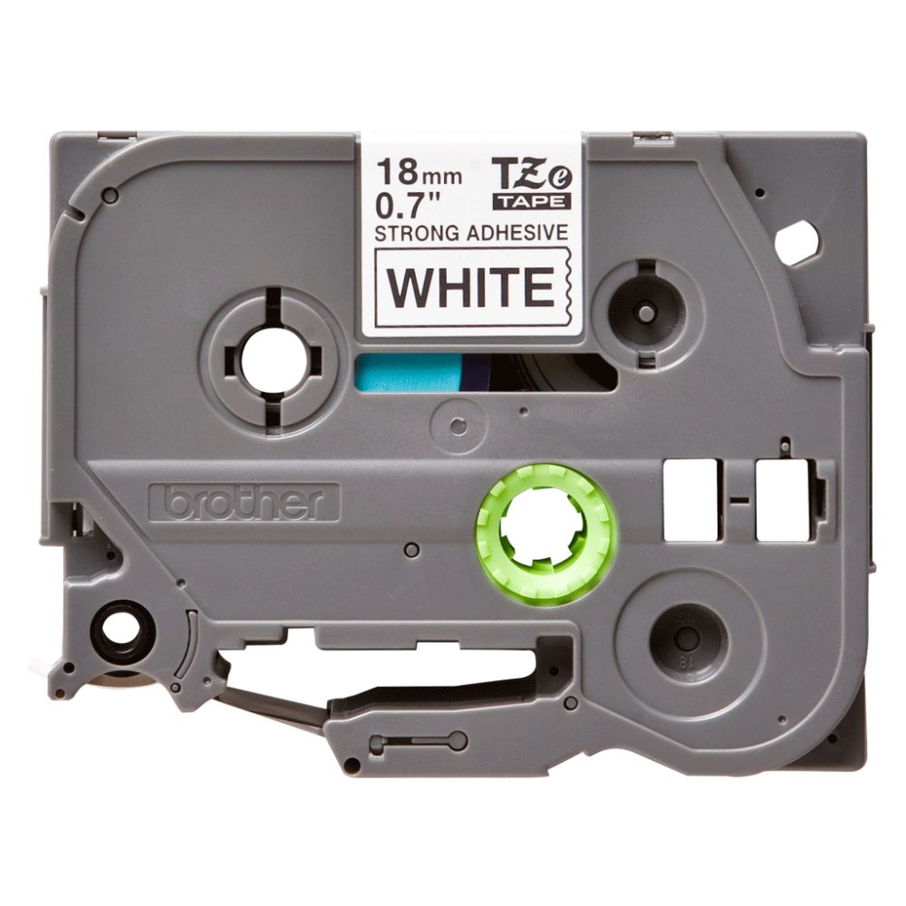 Fita Original Brother TZeS241 Laminada Super Adesiva Texto Preto em fundo Branco 18mm x 8 metros - Image 3