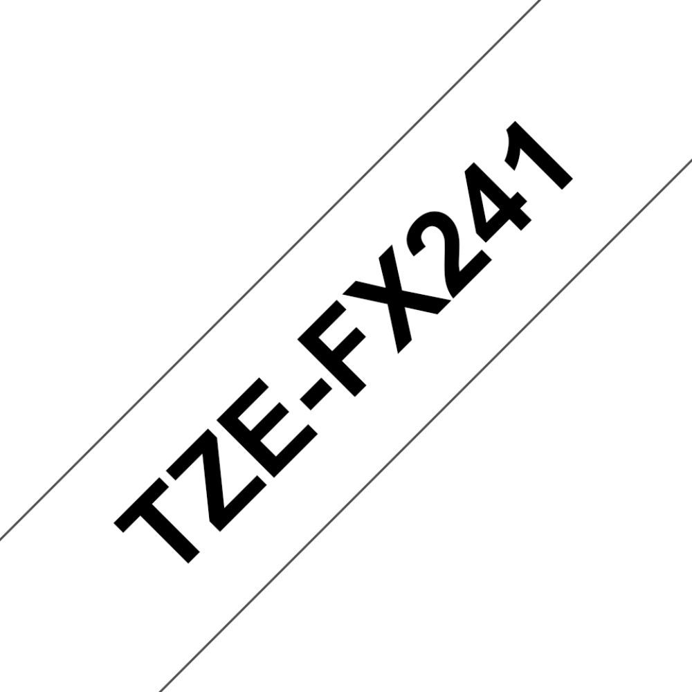 Fita Original Brother TZeFX241 Laminada Flexível Texto Preto em Fundo Branco 18mm x 8 metros - Image 2